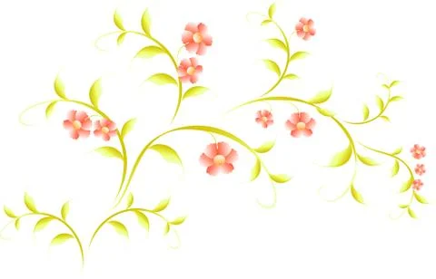 Pattern in the form of sakura branch. EPS10 vector illustration Stock Illustration