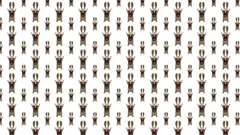 Pattern in the form of various monsters on a white background 3d-rendering 스톡 일러스트