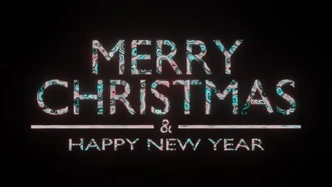 Pattern formation on the text MERRY CHRISTMAS and HAPPY NEW YEAR. Stock Footage 143785362