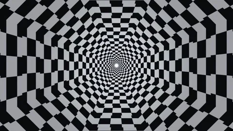 Pattern forms a tunnel effect with black and white Stock Footage 339579478