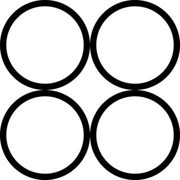Pattern, four equally sized, black outlined circles arranged two-by-two. Stock Illustration