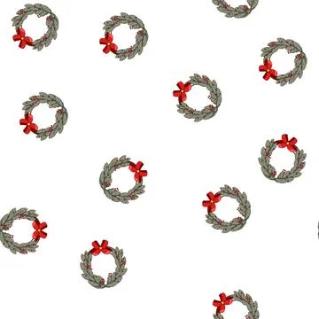 Pattern frame christmas wreath cartoon vector Stock Illustration