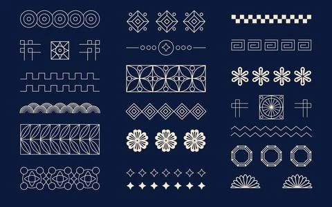 Pattern frame. Elegant geometric retro ornaments. Art Deco icon. Traditional Stock Illustration