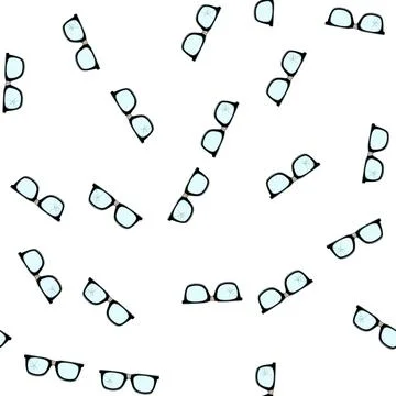 Pattern frame geek glasses cartoon vector Stock Illustration