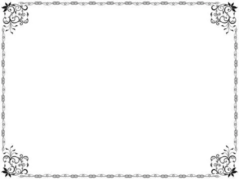 Pattern framed with swirl floral elements Stock Illustration