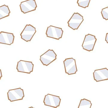 Pattern frameless wall mirror cartoon vector イラスト素材