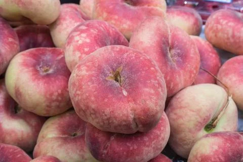 Pattern of frech peaches background and texture Foto stock