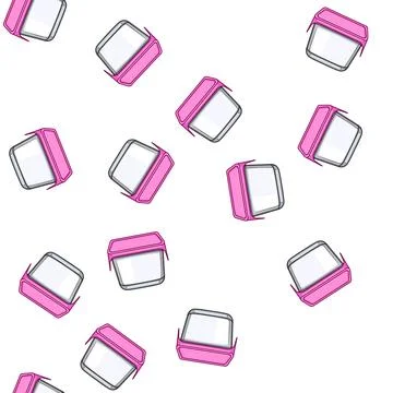 Pattern freezer food storage container baby cartoon vector Stock Illustration