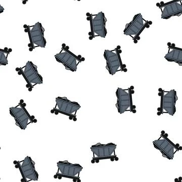 Pattern freight coal wagon cartoon vector Stock Illustration
