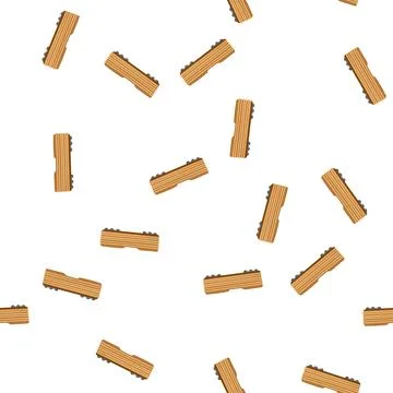 Pattern freight train wagon transporting stacked wood planks Stock Illustration