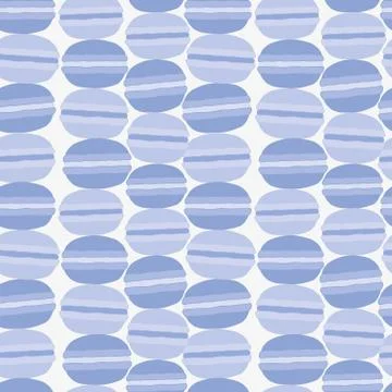 Pattern French Cake macaroon blue on a white background. Stock Illustration