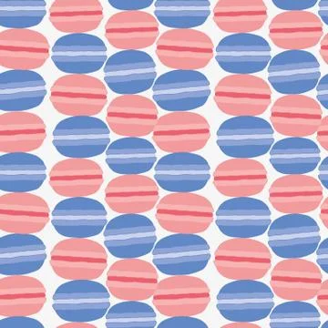 Pattern French Cake macaroon. Stock Illustration