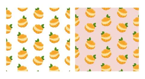 Pattern with French profiterole. Seamless pattern Stock Illustration
