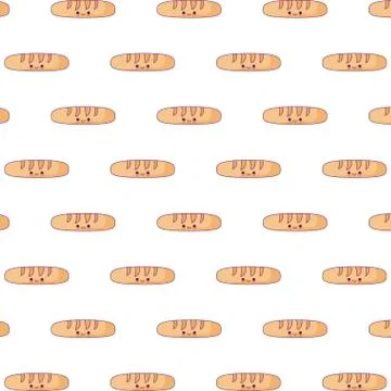 Pattern of fresh breads kawaii style イラスト素材