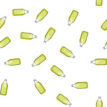 Pattern fresh glass bottle soda cartoon vector イラスト素材
