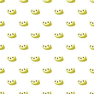 Pattern of fresh green apple fruit slices Illustrazione stock