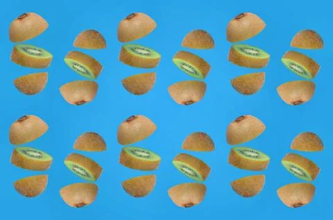 Pattern Of Fresh Kiwi Slices Stock Photos