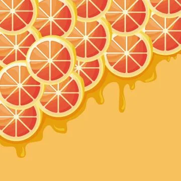 Pattern of fresh oranges sliced fruit Stock Illustration
