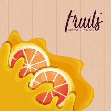 Pattern of fresh oranges sliced fruit Stock Illustration