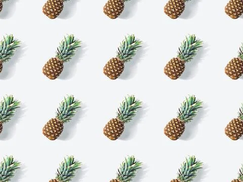 Pattern with fresh pineapples Stock Photos