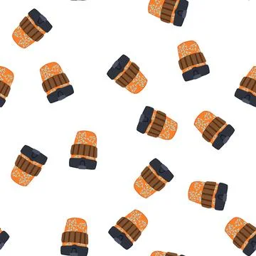 Pattern friendly coffee cup reusable cartoon vector Stock Illustration