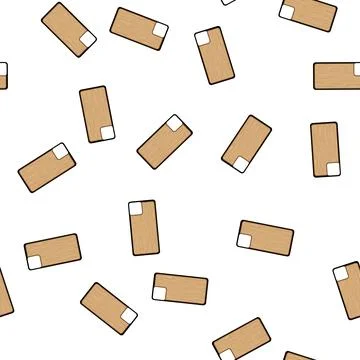 Pattern friendly phone case wooden cartoon vector Stock Illustration