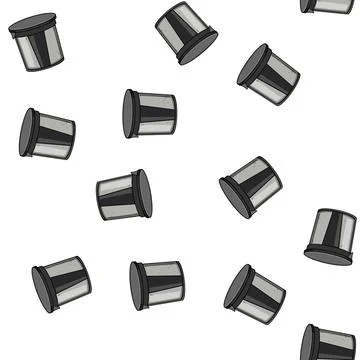 Pattern friendly reusable coffee filter cartoon vector Illustrazione stock