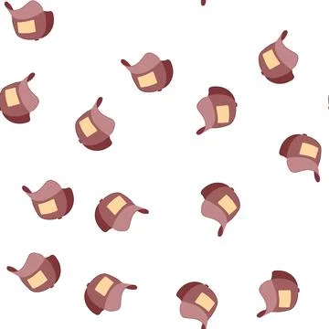Pattern front baseball cap cartoon vector Stock Illustration