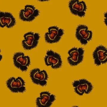 Pattern fruit chestnut sketch hand drawn Stock Illustration