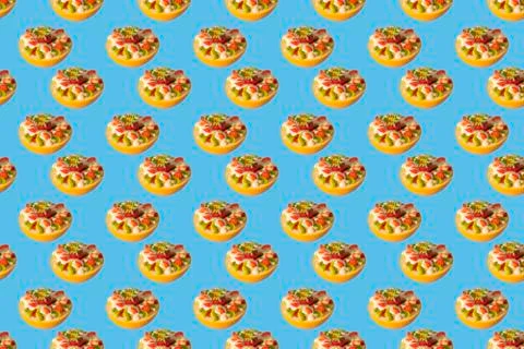 Pattern of fruit. salad in a pot made from grapefruit. 스톡 사진