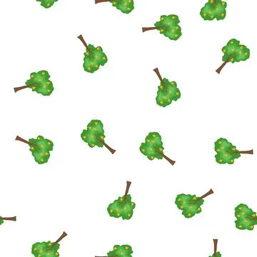 Pattern fruit tree growing with green leaves and yellow fruits Stock Illustration