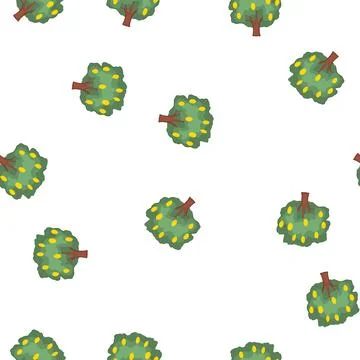 Pattern fruit tree growing with yellow citrus fruits Illustrazione stock