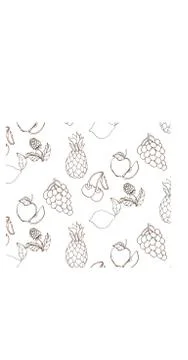 Pattern fruits drawing vector lemon food cherry illustration line apple leaf Stock Illustration