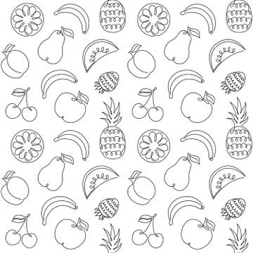 Pattern with fruits Stock Illustration