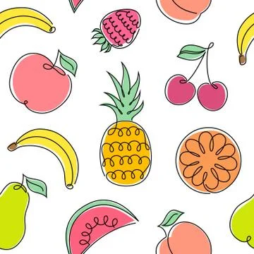 Pattern with fruits Illustrazione stock