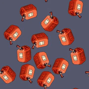 Pattern Fuel can drawing representing energy storage and supply Stock Illustration