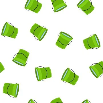 Pattern full bucket water cartoon vector Stock Illustration