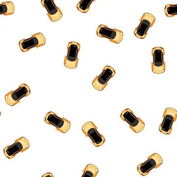 Pattern fun car top view cartoon vector 스톡 일러스트