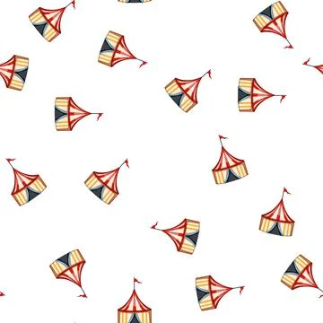Pattern fun circus tent cartoon vector イラスト素材