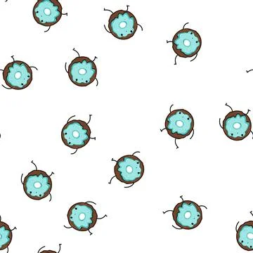 Pattern fun donut character cartoon vector 库存插图