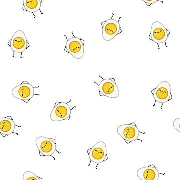 Pattern fun egg character cartoon vector イラスト素材