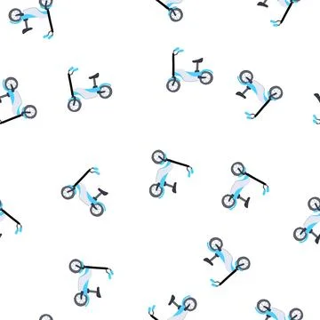 Pattern fun electric scooter cartoon vector 스톡 일러스트