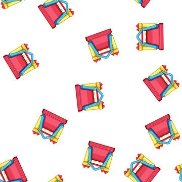 Pattern fun inflatable castle cartoon vector Stockillustratie