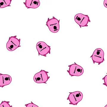 Pattern fun monster character cartoon vector イラスト素材