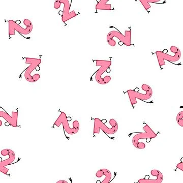 Pattern fun number character cartoon vector Stockillustratie