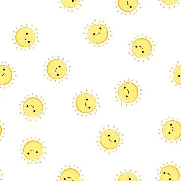 Pattern fun sun character cartoon vector イラスト素材