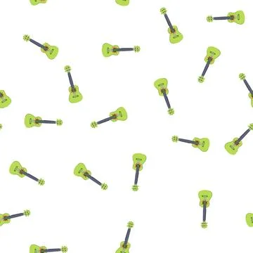Pattern fun ukulele cartoon vector 库存插图