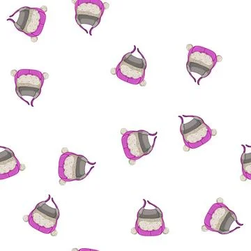 Pattern fun winter hat kid cartoon vector 스톡 일러스트