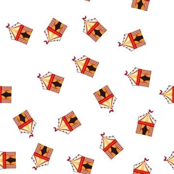 Pattern funfair circus tent cartoon vector Illustrazione stock