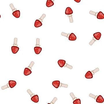 Pattern fungi fly agaric cartoon vector Illustrazione stock